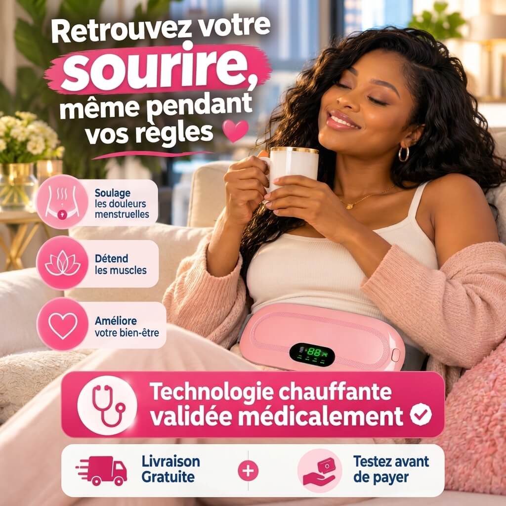Ceinture chauffante et massante pour les règles