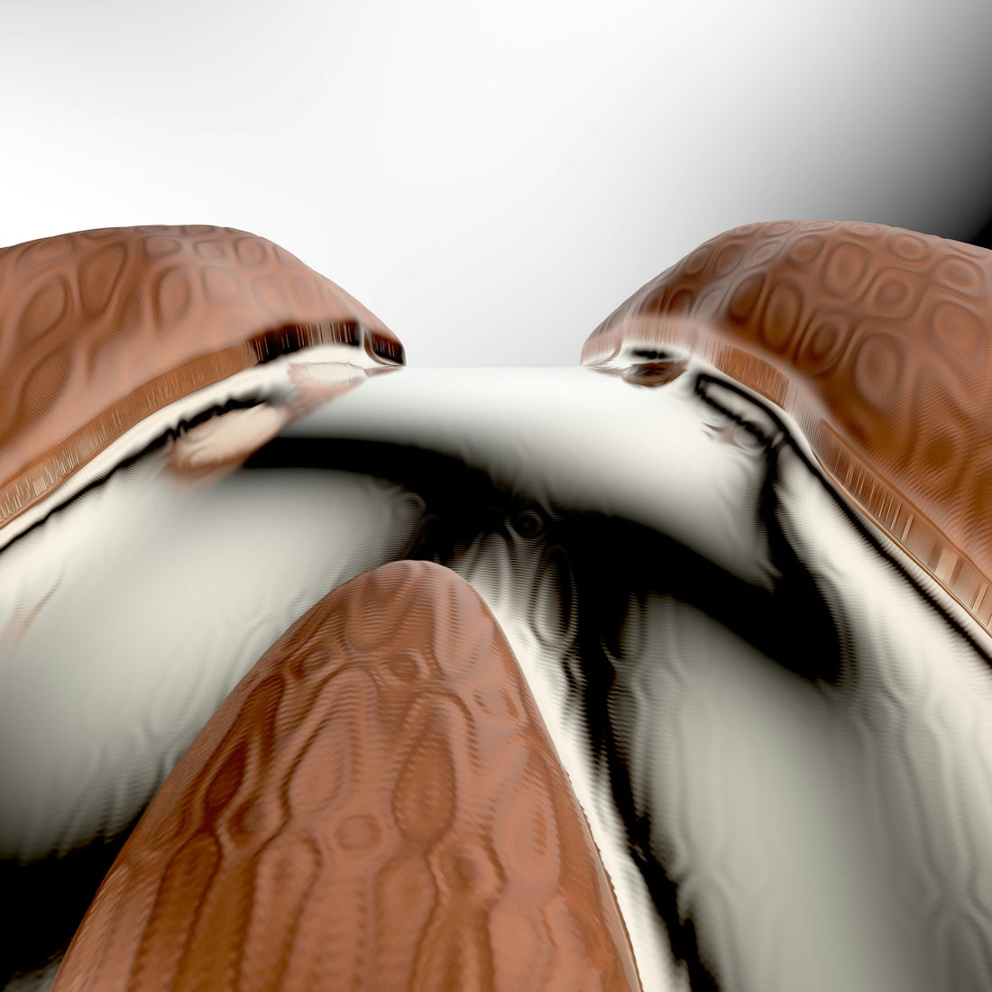 a close up of a brown and white object
