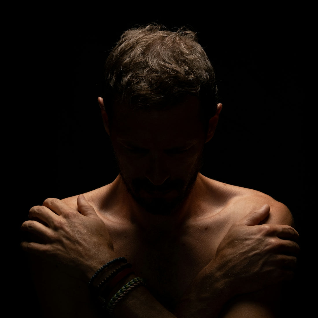 a man with his hands together
