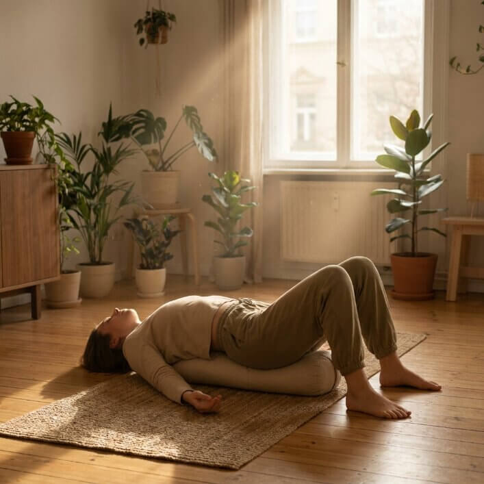 woman relaxing on the ground