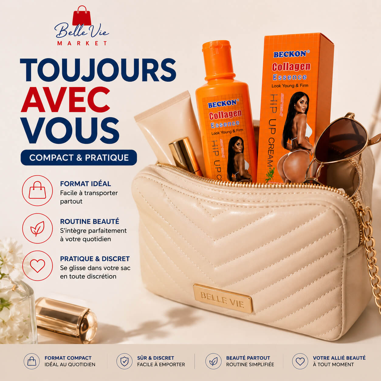 Crème Collagen Essence Bellevie™ – Grosses Fesses et Courbes