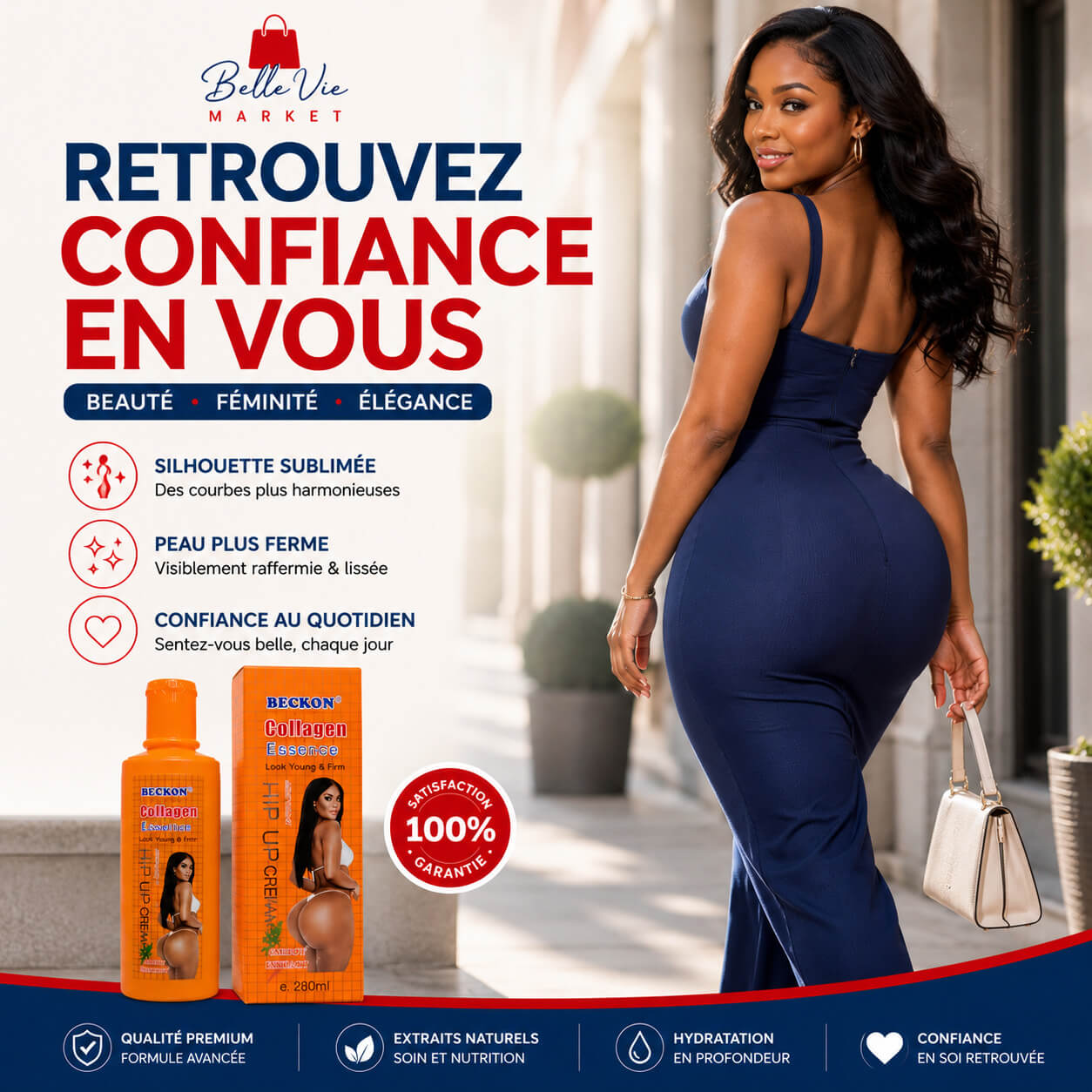 Crème Collagen Essence Bellevie™ – Grosses Fesses et Courbes
