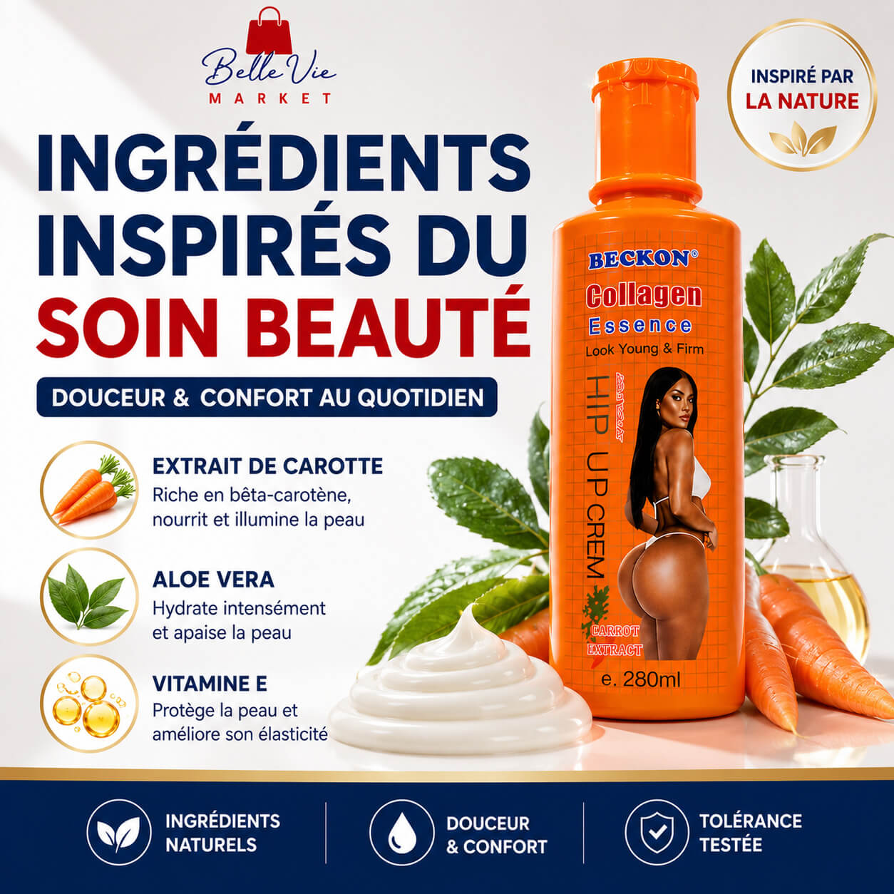 Crème Collagen Essence Bellevie™ – Grosses Fesses et Courbes