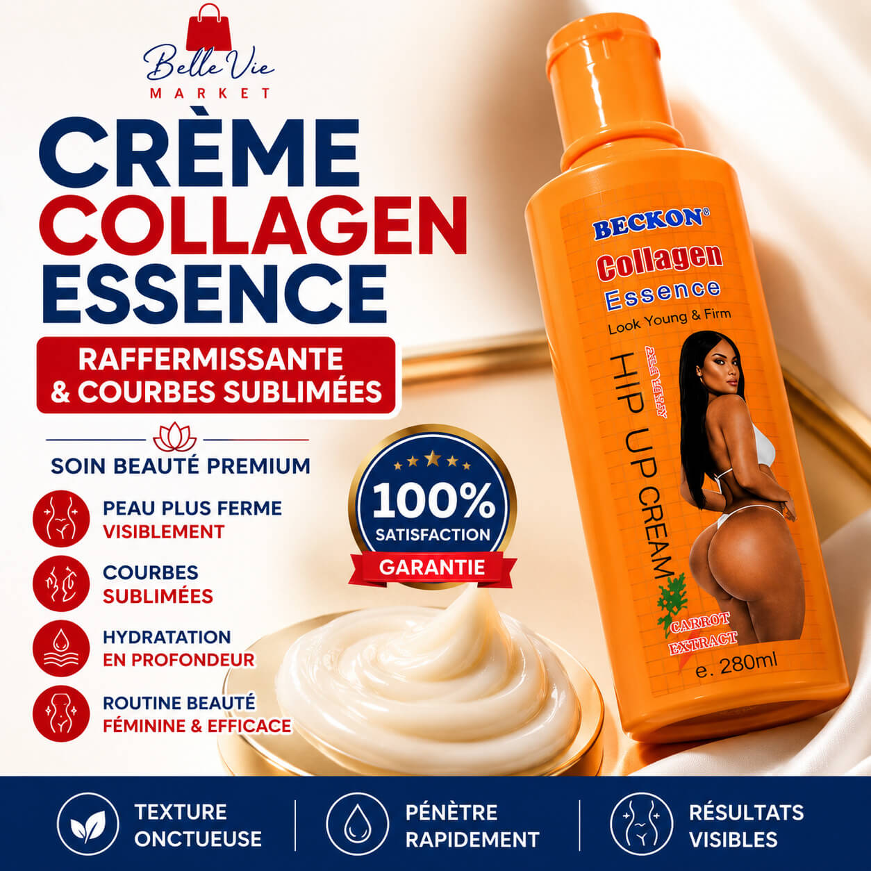 Crème Collagen Essence Bellevie™ – Grosses Fesses et Courbes
