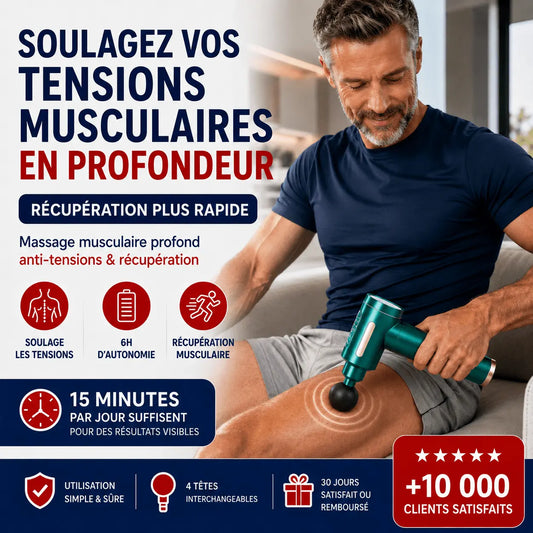 Pistolet de Massage Bellevie™ – Appareil de Massage Musculaire Profond Anti-Douleur Belle Vie Market