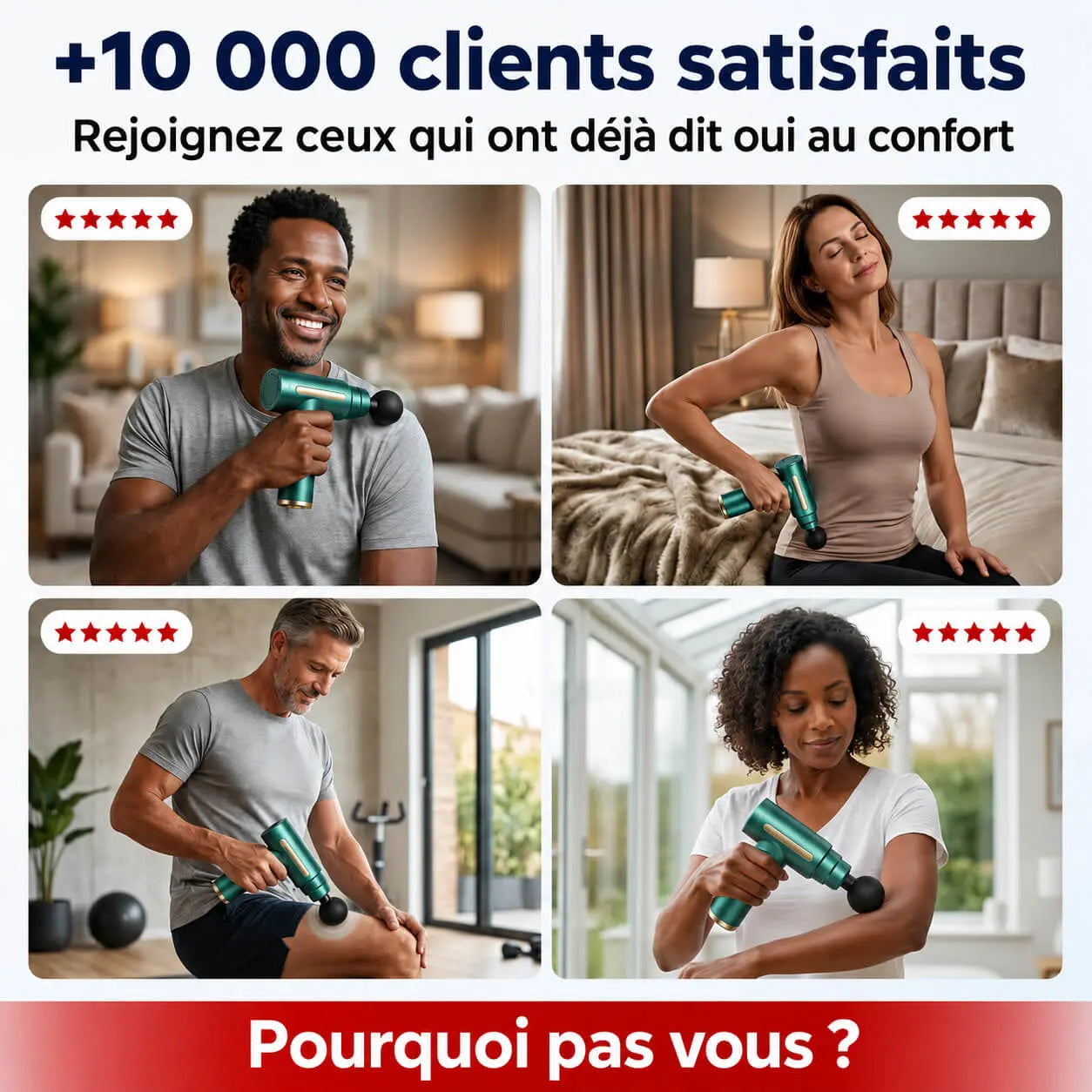 Pistolet de Massage Bellevie™ – Appareil de Massage Musculaire Profond Anti-Douleur Belle Vie Market