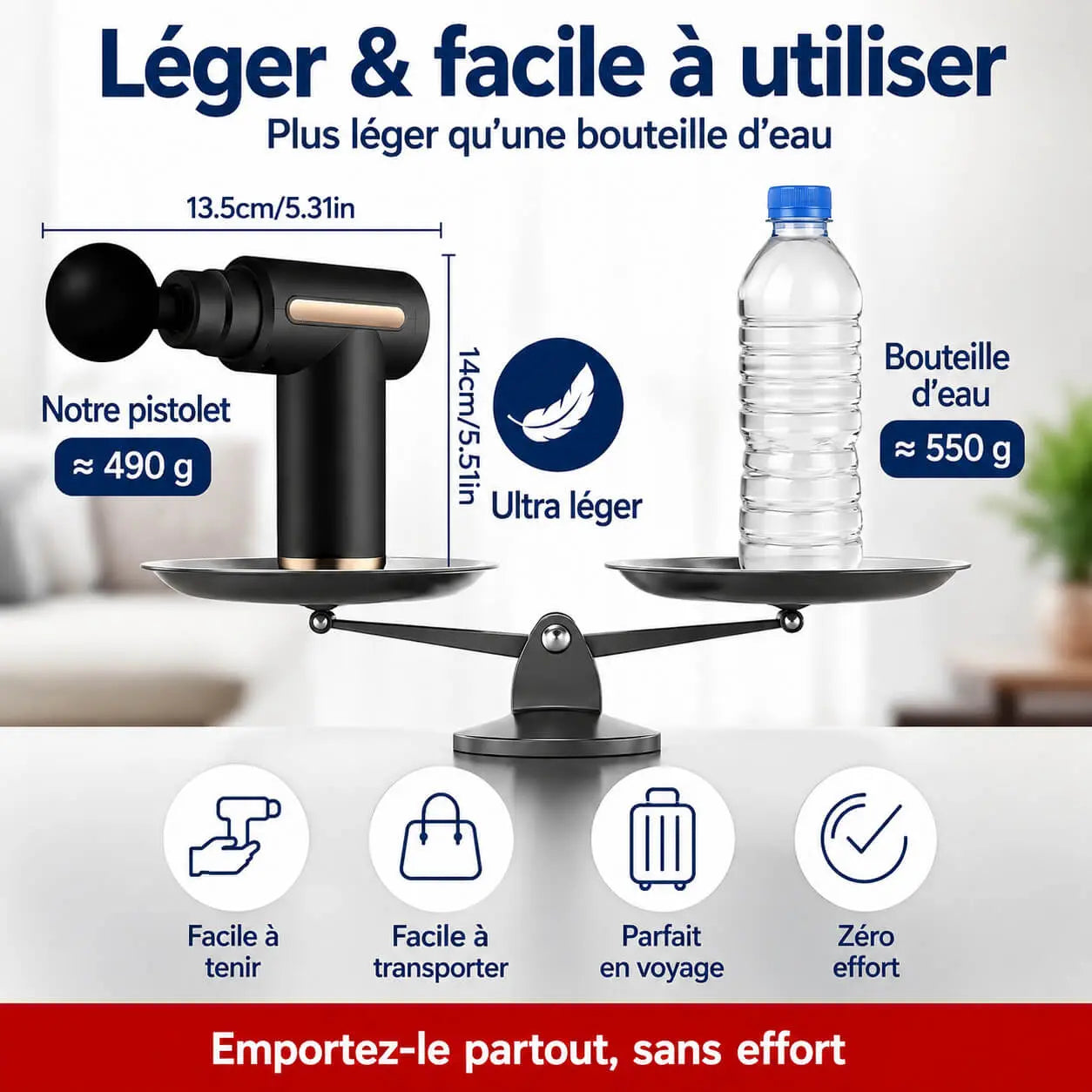 Pistolet de Massage Bellevie™ – Appareil de Massage Musculaire Profond Anti-Douleur Belle Vie Market