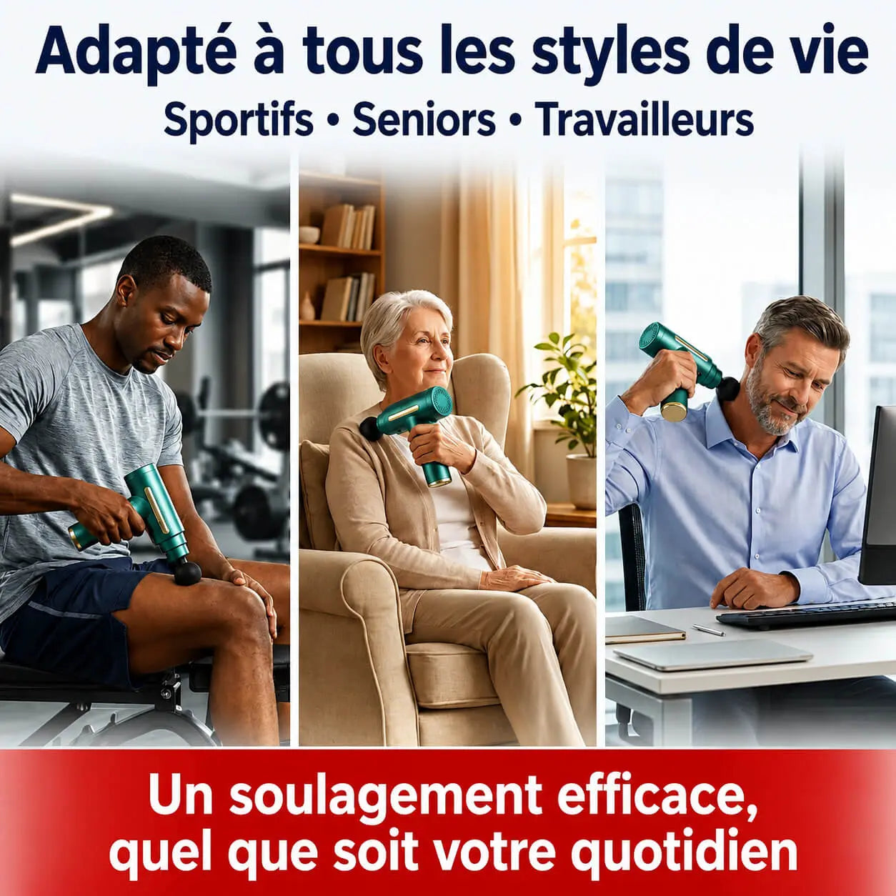 Pistolet de Massage Bellevie™ – Appareil de Massage Musculaire Profond Anti-Douleur Belle Vie Market