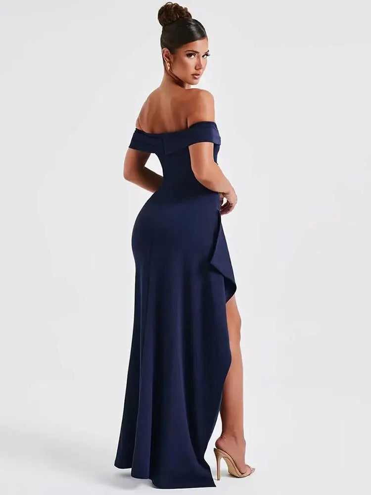 Robe longue fendue épaules dénudées Belle Vie Market