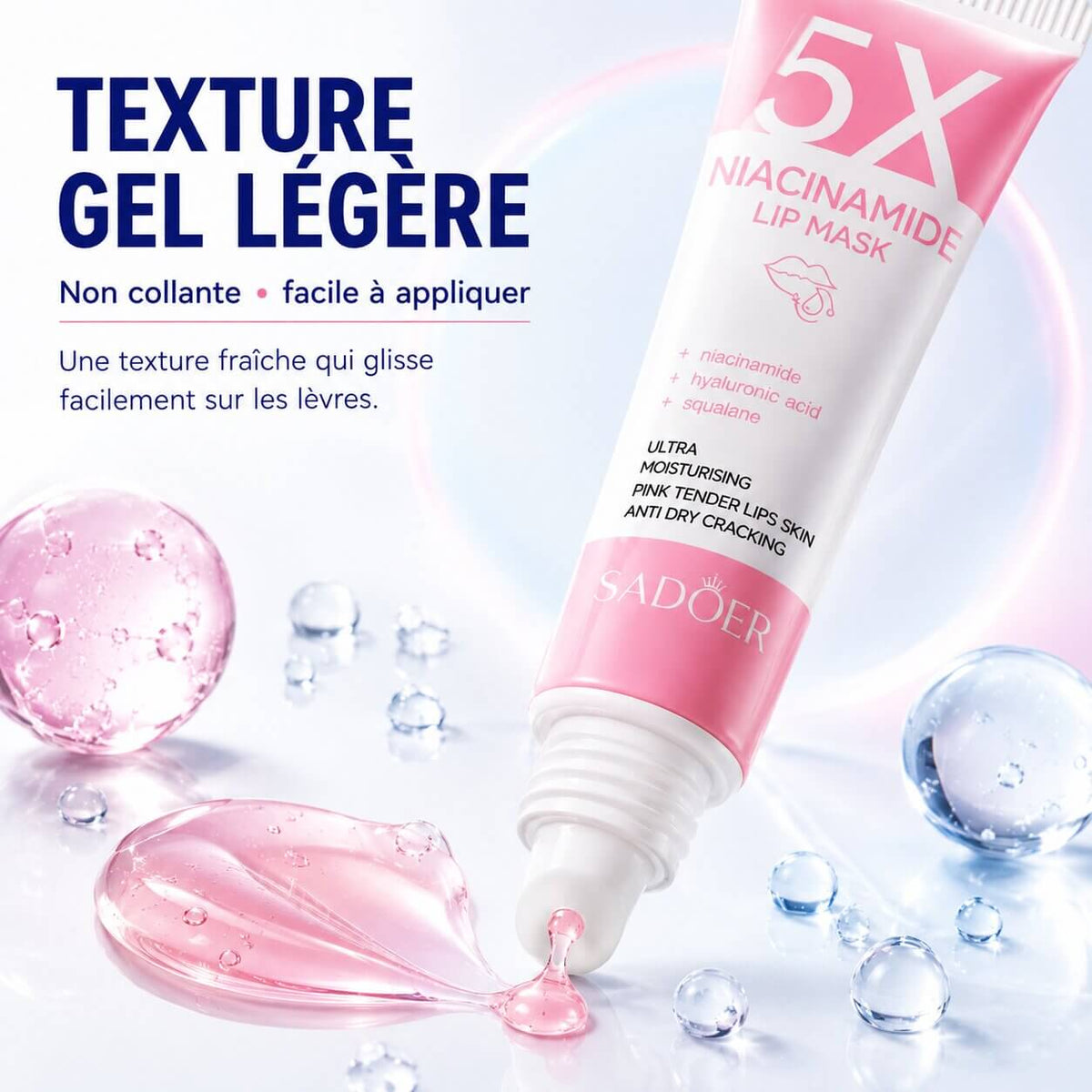 LÈVRES ROSES Bellevie™ - Masque Réparateur 5X Niacinamide Belle Vie Market Soulagement du mal dos en 5 minutes