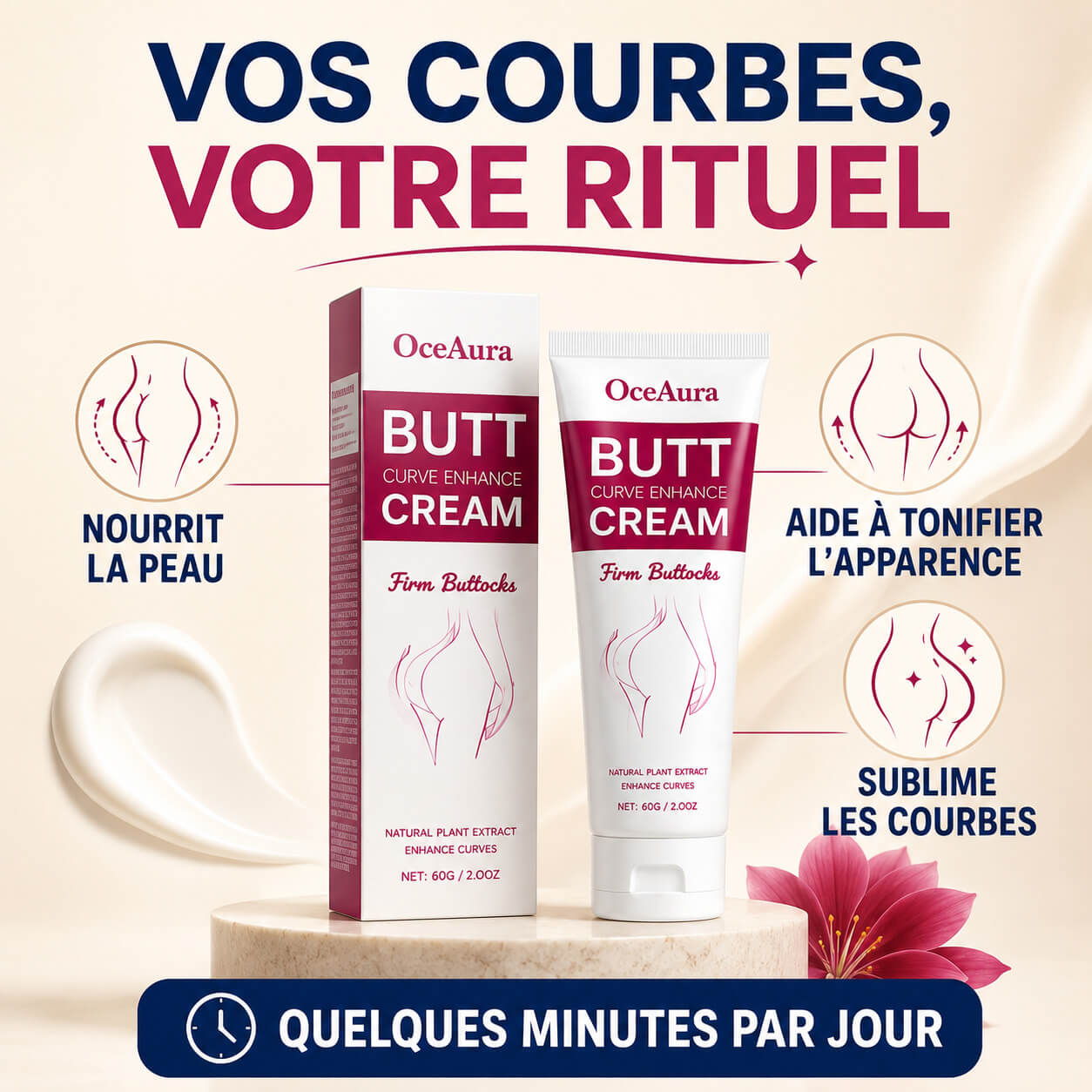 Crème Intensif Courbes & Fessier OceAura Bellevie™
