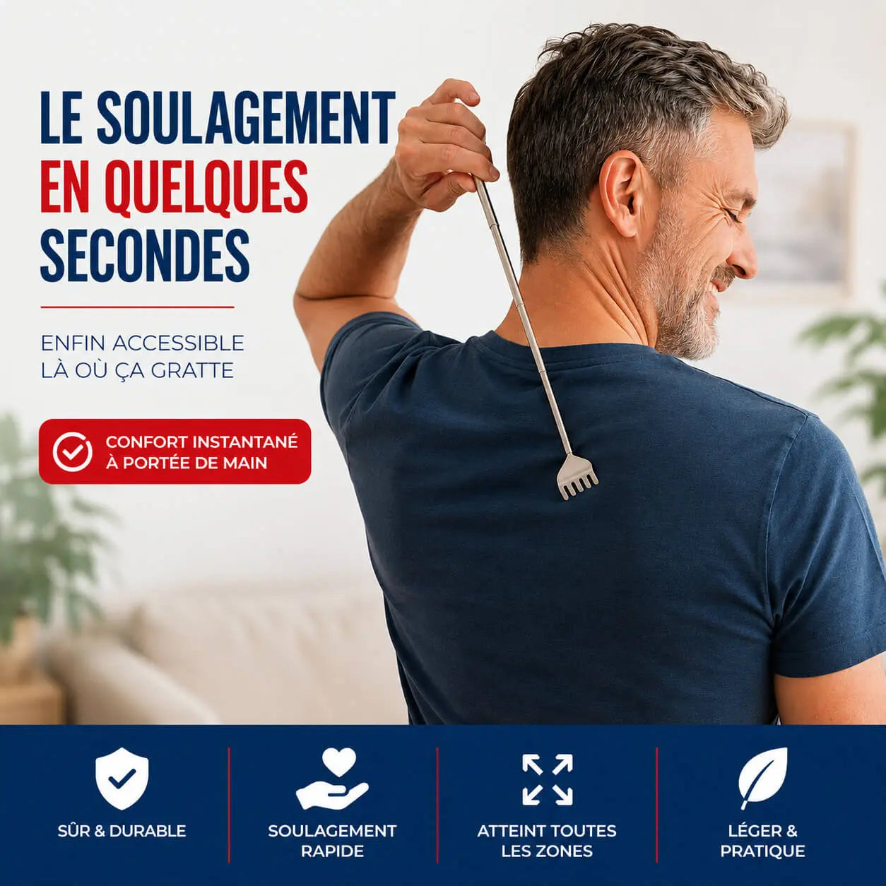 Gratte-dos télescopique Bellevie™ Belle Vie Market Soulagement du mal dos en 5 minutes